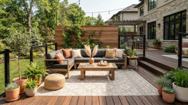 2. outdoor rug to define the seating zone