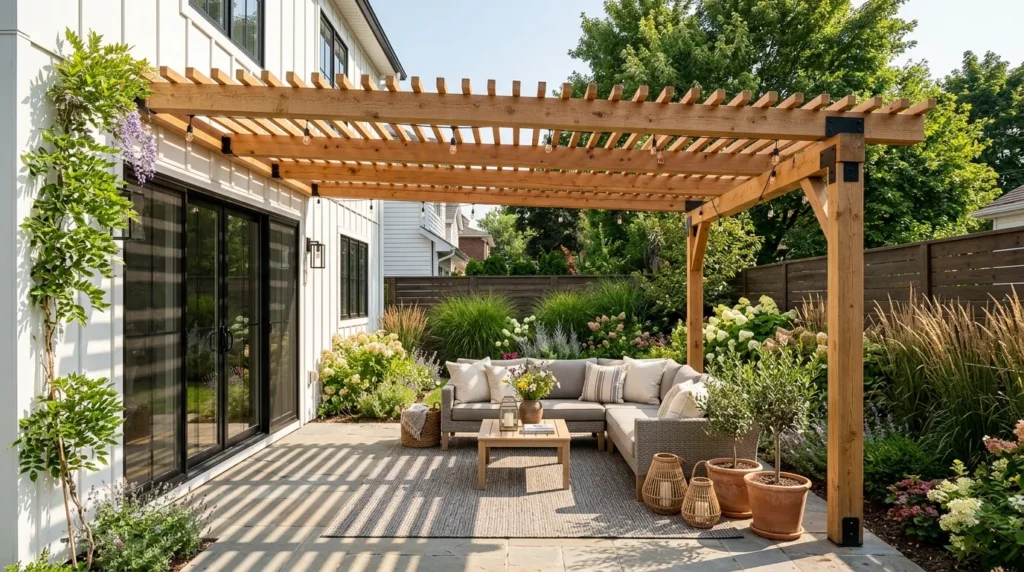 Attached lean to pergola