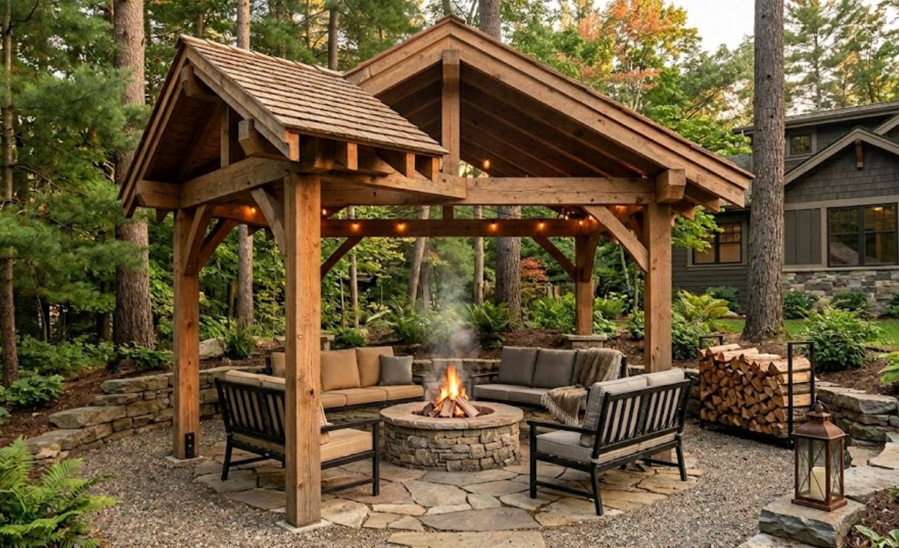 Fire Pit Gazebo Ideas for Backyard