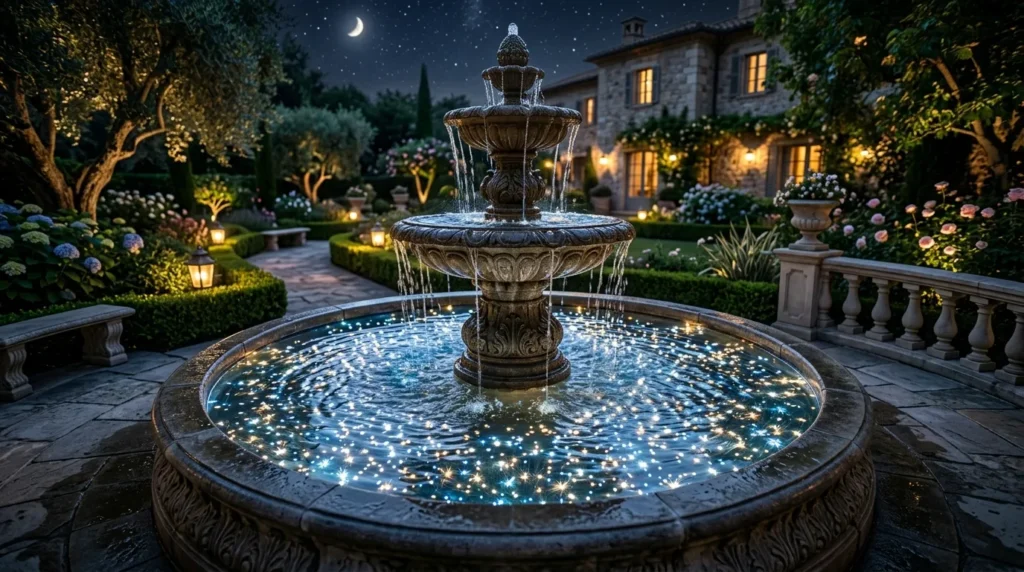 Fountain basin with fiber optic 202607301250