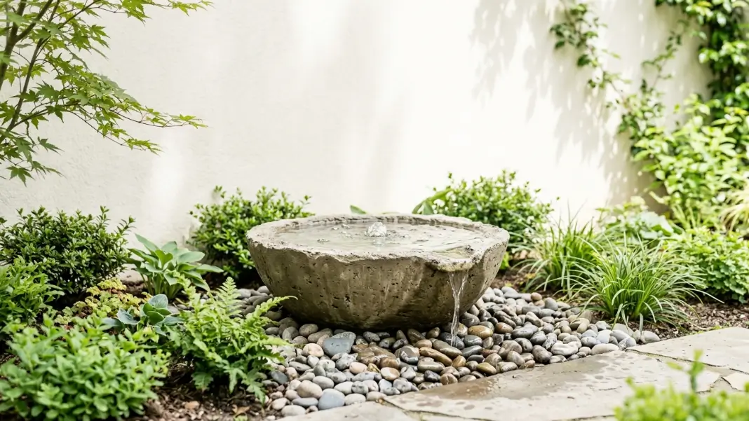 Hypertufa or Concrete Bowl Fountain