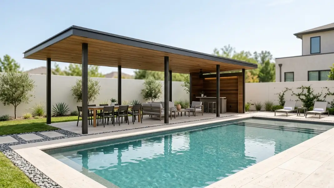 Multi-Zone Pavilion for Large Backyard Pools
