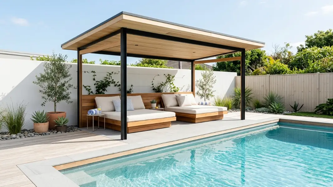 Pavilion With Built-In Sun Lounges