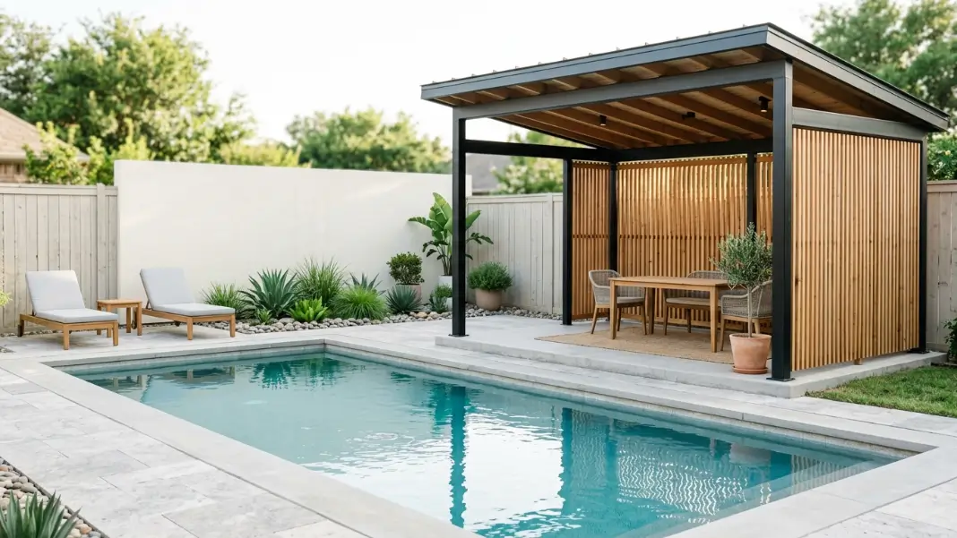 Pavilion With Privacy Screen on One Side