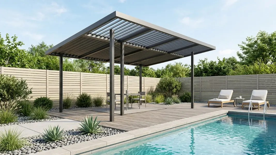 Pavilion With Retractable Roof Panels