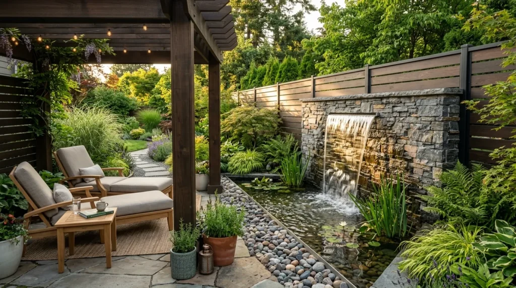 Pergola with water feature