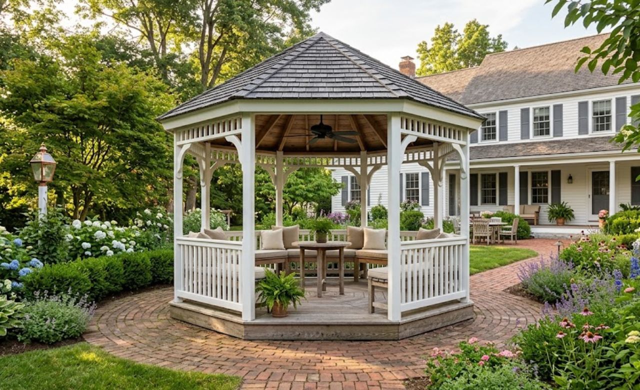 Rustic Log Gazebo Ideas for Backyard