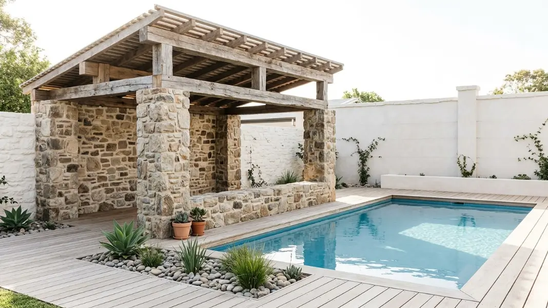 Rustic Stone and Timber Pavilion