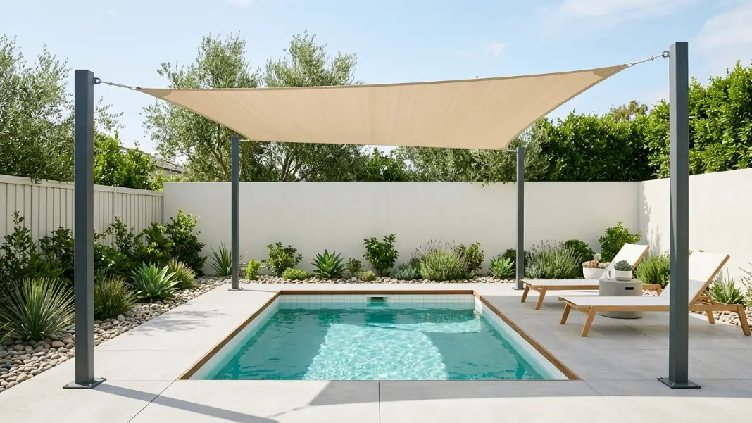 Shade Sail Pavilion for Small Pool Areas