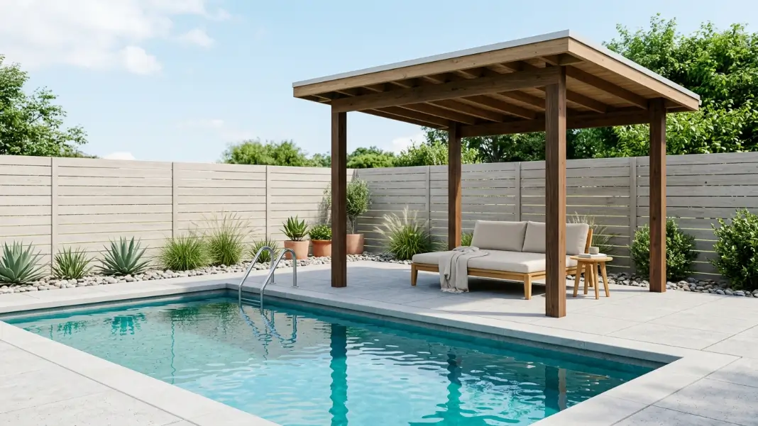 Simple Four-Post Poolside Pavilion