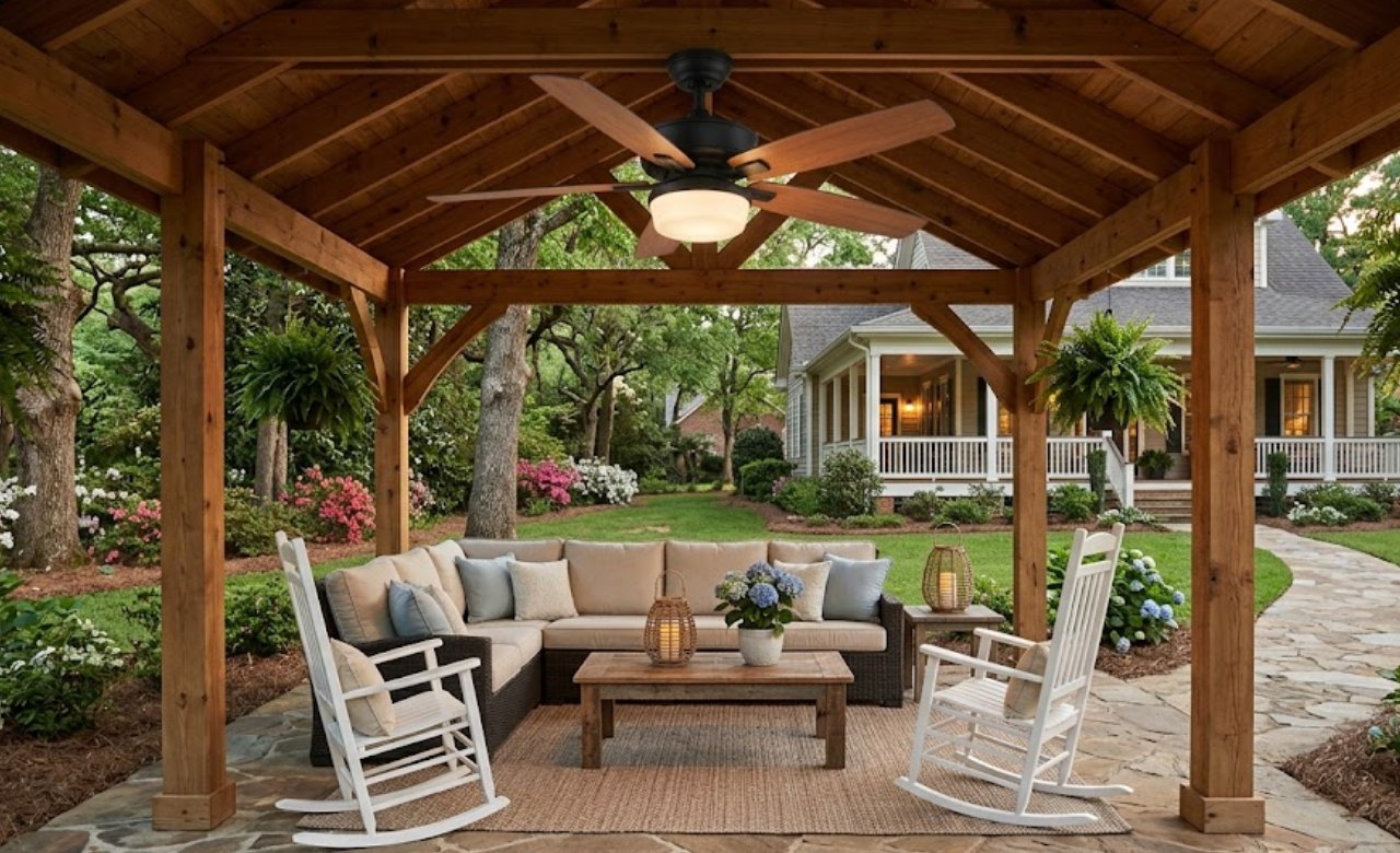 A Ceiling Fan for Hot Summer Days Gazebo Decorating Ideas Backyard