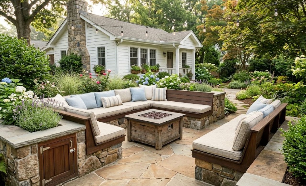 Built-In Bench Outside Seating Ideas