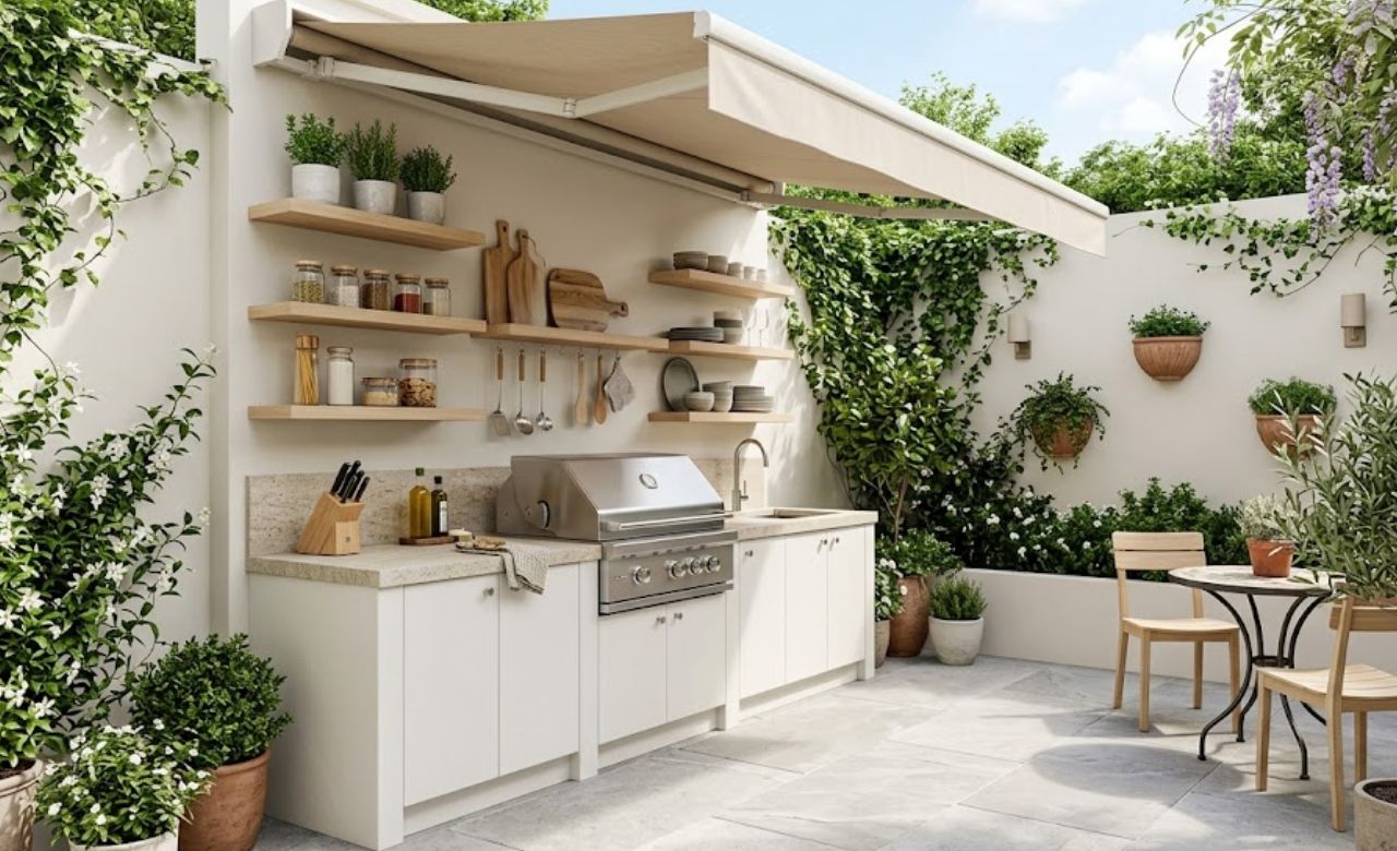 Courtyard Compact Kitchen Small Outdoor Kitchen Ideas