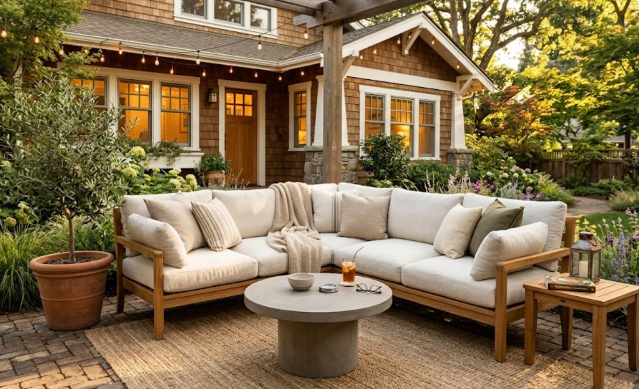 Deep Cushioned Outdoor Sofa Patio Outside Seating Ideas