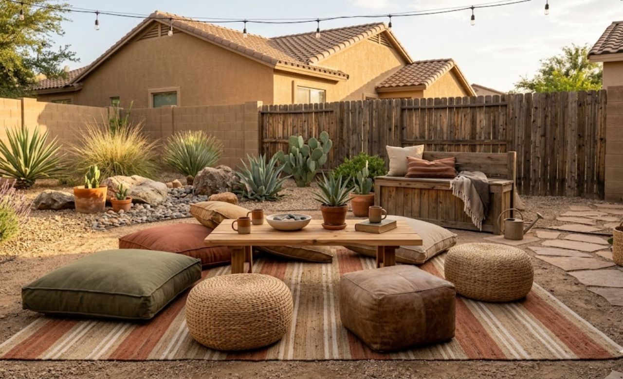 Floor Cushion and Pouf Outside Seating Ideas
