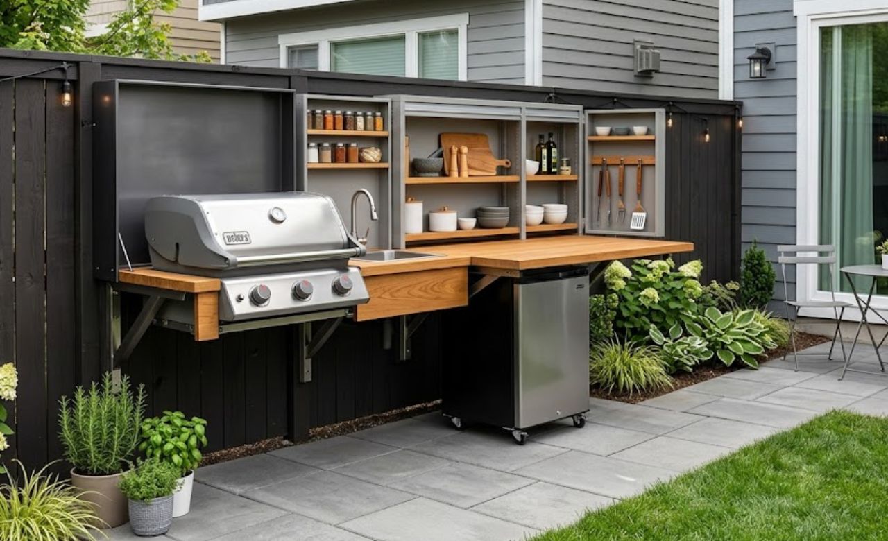 Fold-Away Outdoor Kitchen Small Outdoor Kitchen Ideas