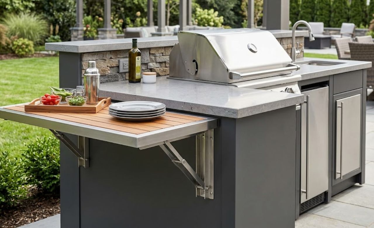Fold-Down Counter Extension outdoor kitchen storage ideas