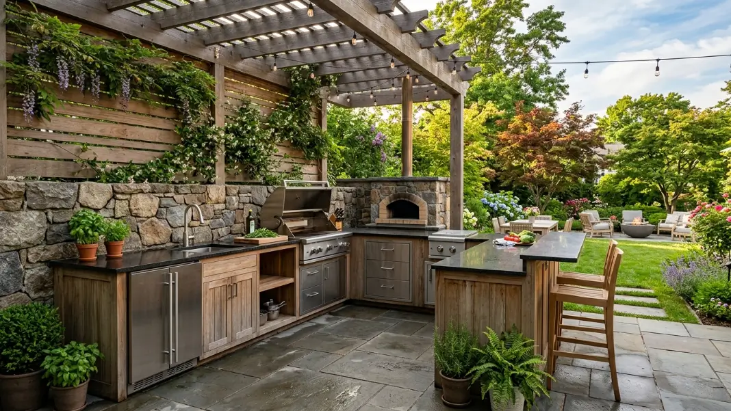 L-Shaped Kitchen With Integrated Refrigeration