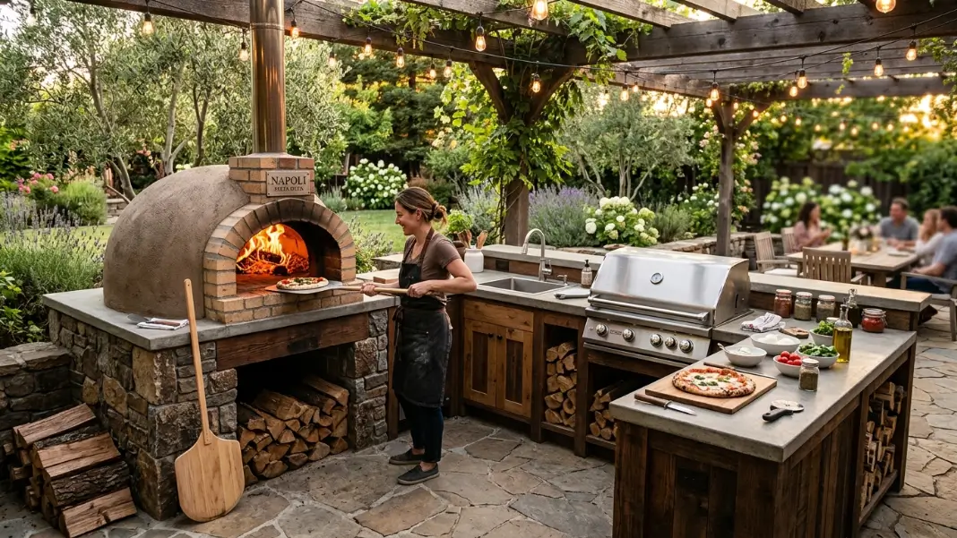 L-Shaped Pizza Oven Kitchen