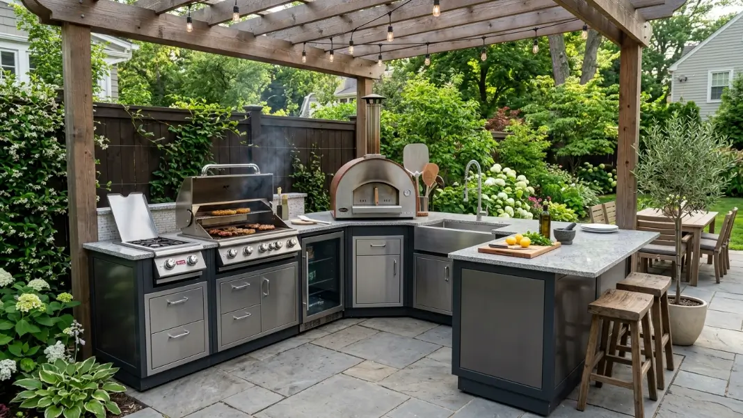 Modular L-Shaped Outdoor Kitchen