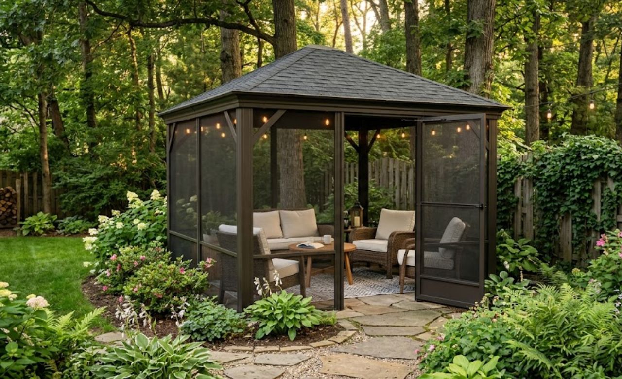 Screened Mini Gazebo for Bug-Free Outdoor Living Small Backyard Gazebo Ideas