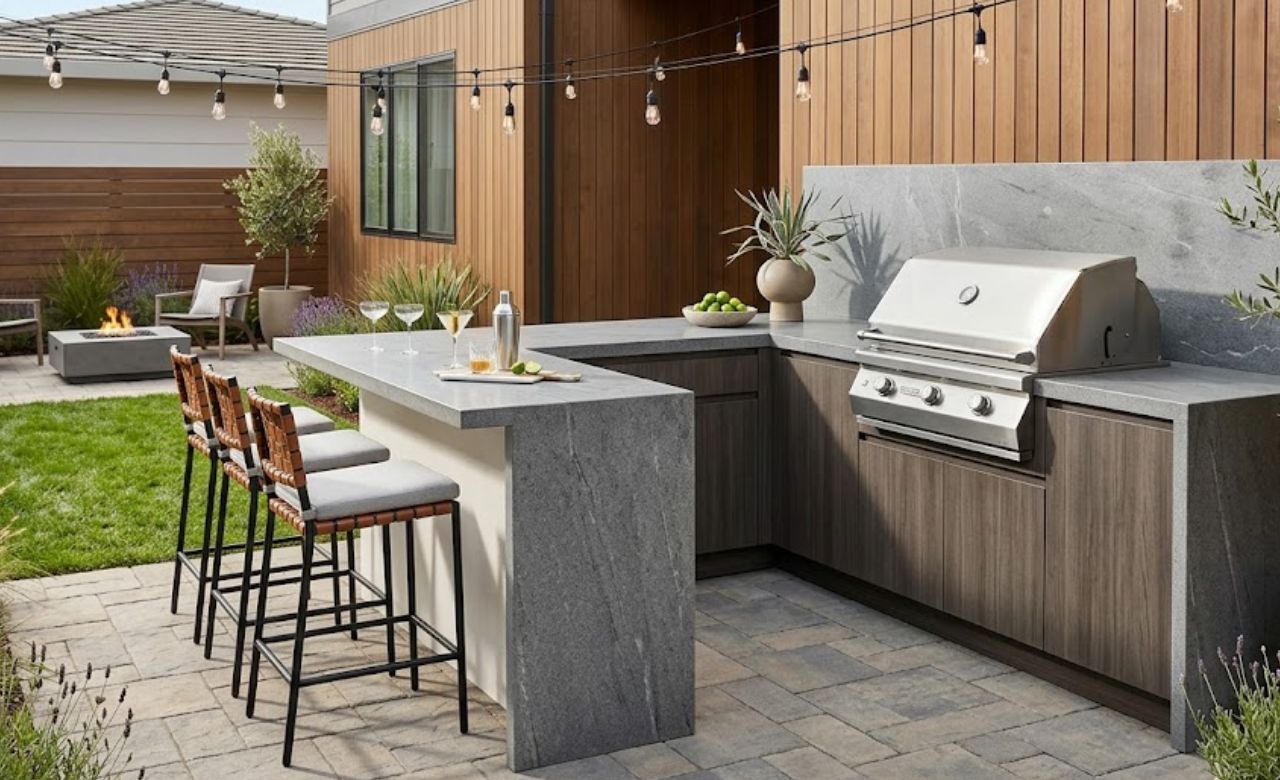 Small Kitchen With Outdoor Bar Small Outdoor Kitchen Ideas for Any Backyard (USA)