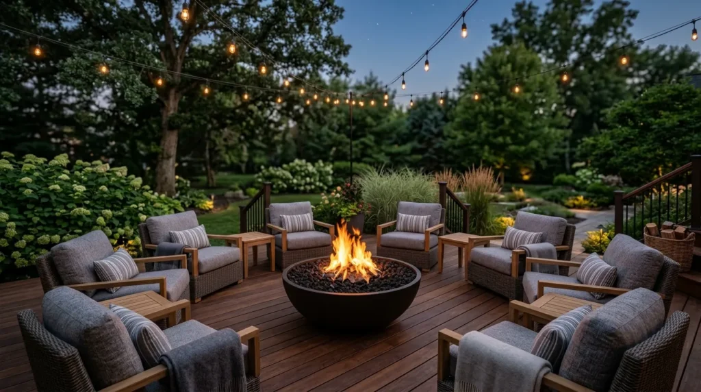 7. fire pit or fire bowl as a focal point