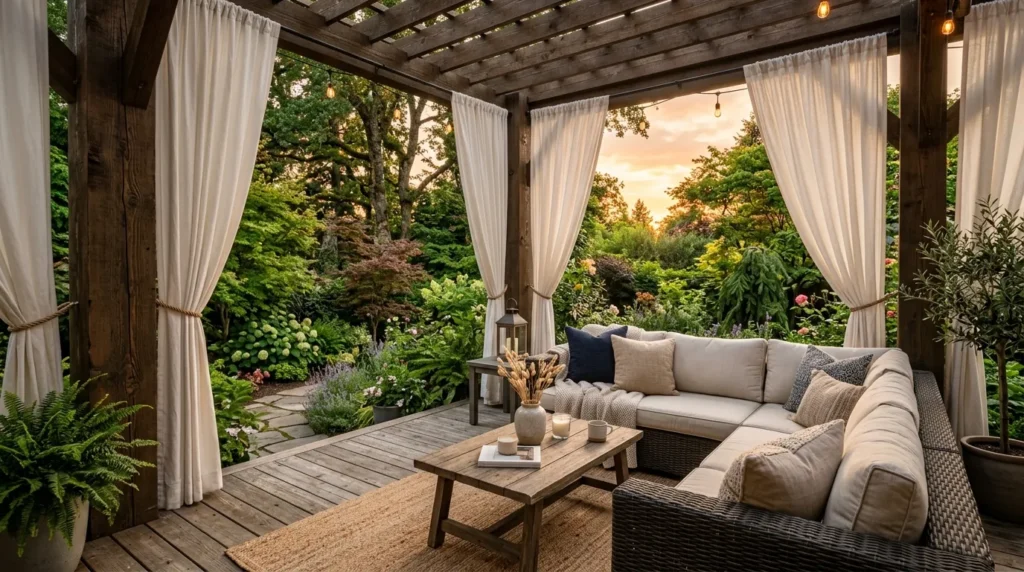 8. outdoor curtains for privacy and style