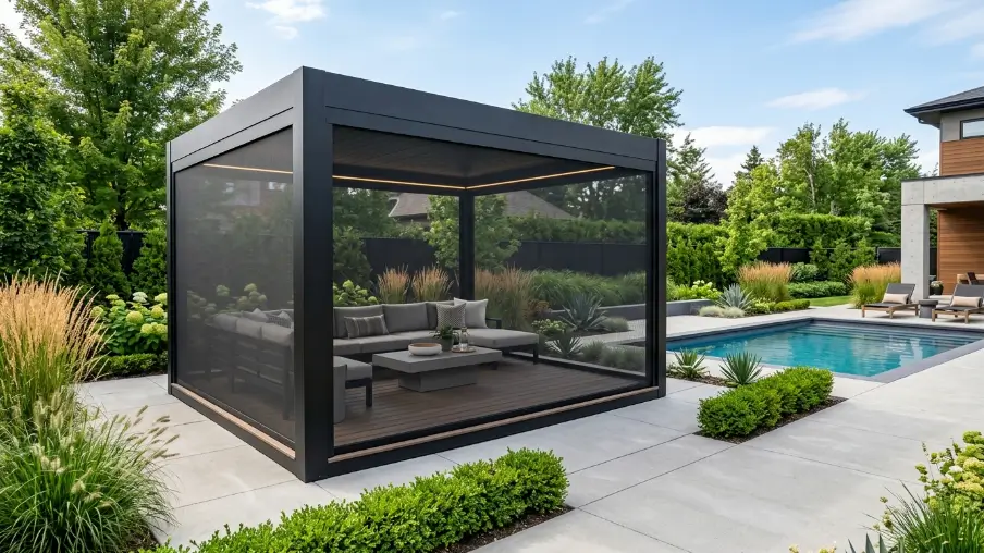Flat Roof Modern Gazebo