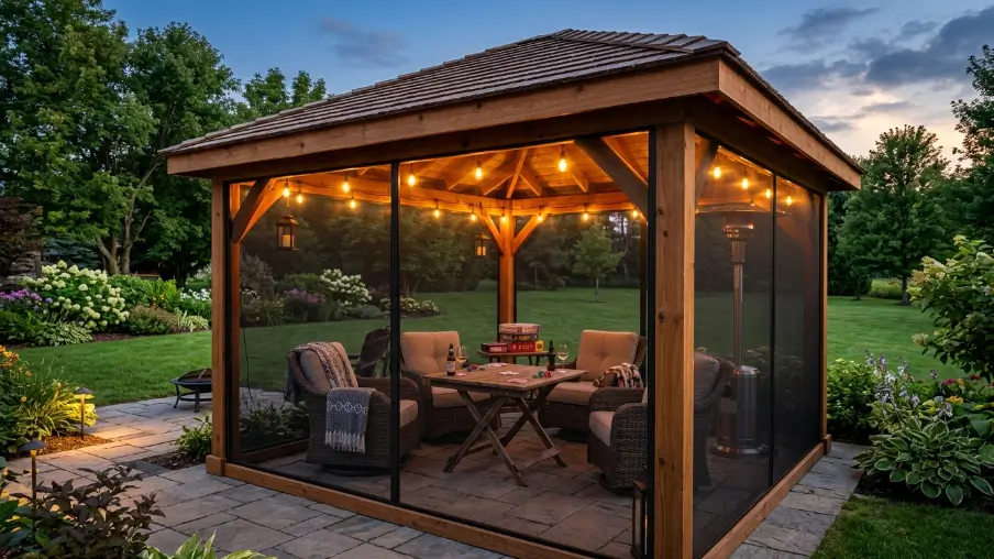 Game Night Gazebo with a Card Table Setup