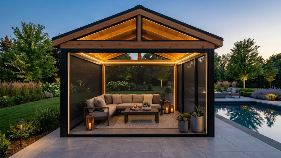Gazebo with Integrated LED Lighting