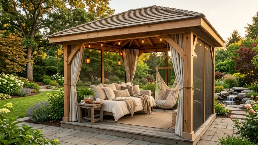 Gazebo with a Sleeping Daybed or Hammock