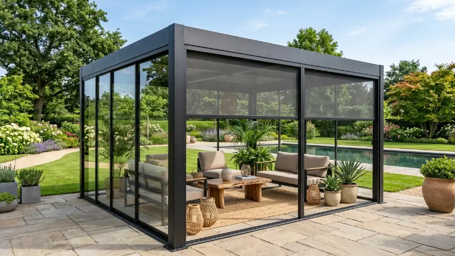 Glass and Screen Hybrid Gazebo